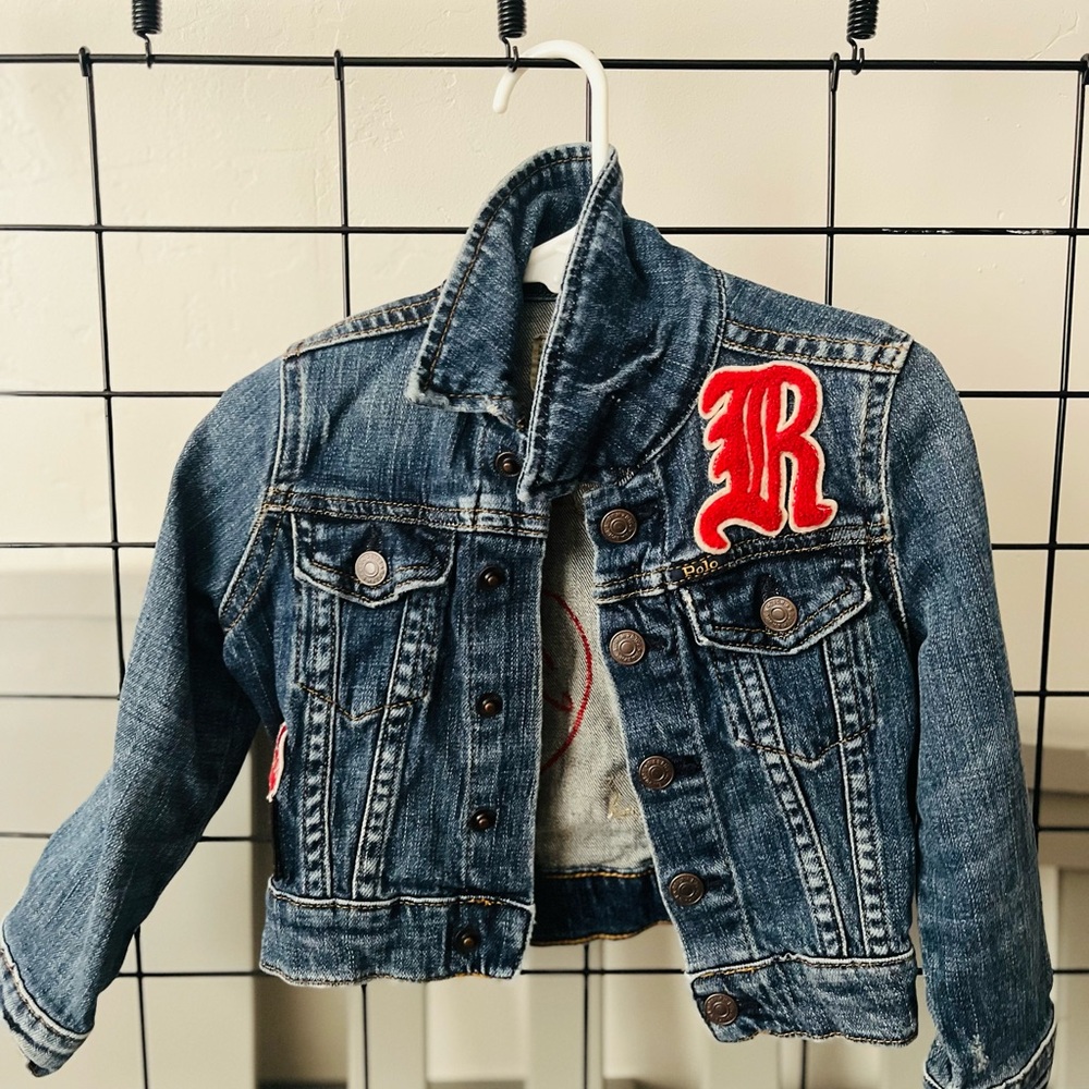 Ralph Lauren Blue Denim Kids Jacket with Red Patch